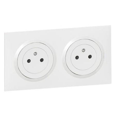 LEGRAND Dooxie Double prise de courant précâblée 2P+T surface blanc complet