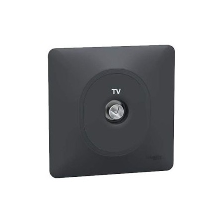 SCHNEIDER Ovalis Prise TV anthracite complet