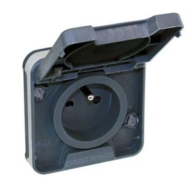 EUROHM Oxxo Prise de courant 2P+T étanche complet encastrée anthracite IP55