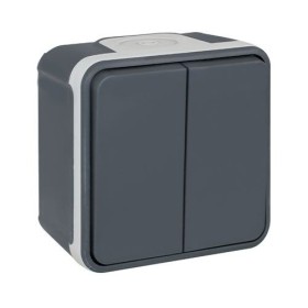 EUROHM Oxxo Interrupteur double va et vient étanche complet anthracite IP55