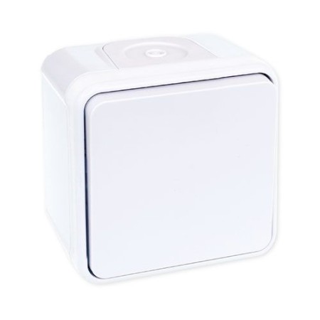 EUROHM Oxxo Bouton poussoir étanche complet blanc IP55