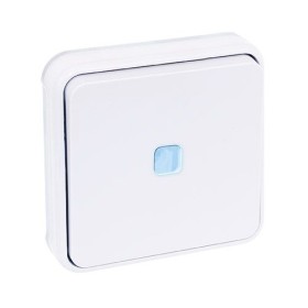 EUROHM Oxxo Interrupteur va et vient lumineux étanche complet encastré blanc IP55