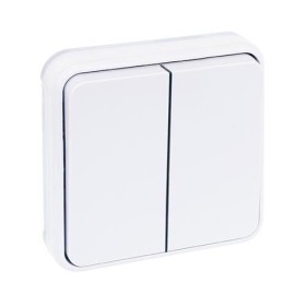 EUROHM Oxxo Interrupteur double va et vient étanche complet encastré blanc IP55