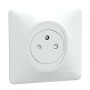 SCHNEIDER Ovalis Prise de courant 2P+T affleurante blanc complet