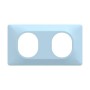 SCHNEIDER Ovalis Plaque double horizontal bleu azurin - S320704C