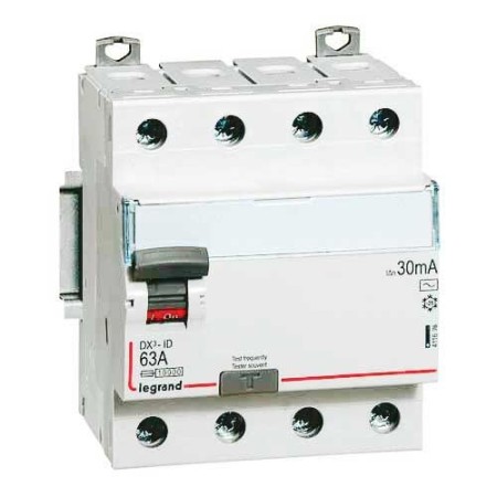 LEGRAND DX3 Interrupteur différentiel tétrapolaire 63A 30mA type A 4 modules 400V