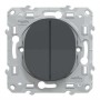 SCHNEIDER Ovalis Interrupteur va et vient + poussoir anthracite - S340285