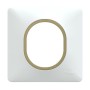 SCHNEIDER Ovalis Plaque simple blanc avec bague effet laiton - S320702D