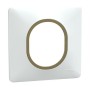 SCHNEIDER Ovalis Plaque simple blanc avec bague effet laiton - S320702D