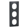 SCHNEIDER Ovalis Plaque triple verticale anthracite - S340726