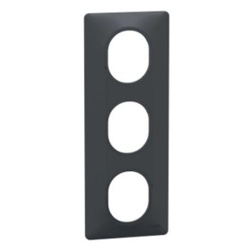 SCHNEIDER Ovalis Plaque triple verticale anthracite - S340726