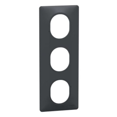 SCHNEIDER Ovalis Plaque triple verticale anthracite - S340726