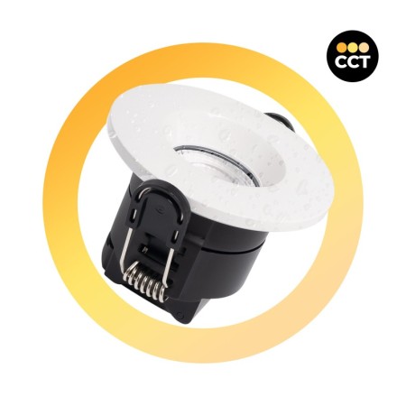 Spot encastrable LED rond CCT réglable sur 3 températures de 2700-4000ºK - 6W - Dimmable TRIAC - Ø68mm - IP65 - Blanc