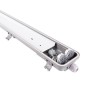 Kit Boîtier étanche double 120cm + 2 tubes LED T8 18W - 6000K