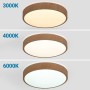 Plafonnier LED circulaire CCT réglable sur 3 températures de 3000-6000ºK - 24W - Couleur bois - Ø40cm