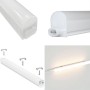 Réglette LED sous meuble cuisine T5 18W CCT réglable sur 3 températures de 3000-6500ºK - 150cm - Opale
