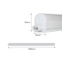 Réglette LED sous meuble cuisine T5 18W CCT réglable sur 3 températures de 3000-6500ºK - 150cm - Opale