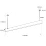 Luminaire linéaire LED CCT réglable de 3000-5000ºK - Bidirectionnel - Puissance réglable 20W/30W/40W - 120cm - UGR 17