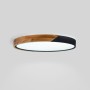 Plafonnier LED rond CCT réglable sur 3 températures différentes de 3000-6500ºK en bois et polycarbonate - 36W - ø50cm - IP22
