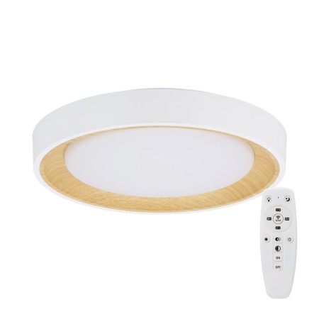Plafonnier LED décoratif 30W - CCT réglable sur 3 températures différentes de 3000-6000ºK - Télécommande Finition blanche