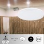 Plafonnier LED 18W - Capteur sonore + crépusculaire - IP44 - Ø26 cm