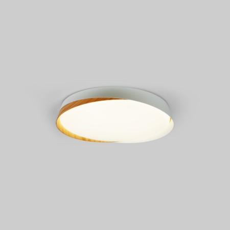 Plafonnier LED rond CCT réglable sur 3 températures différentes de 3000-6500ºK 24W - Effet bois - ø40cm - IP22