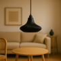 Suspension « Vita » Noir/Rosace de plafond noire/Câble noir