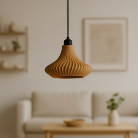 Suspension « Vita » Beige/Rosace de plafond noire/Câble noir