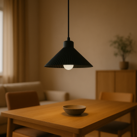 Suspension « Colt », rosace noire/noire/câble noir