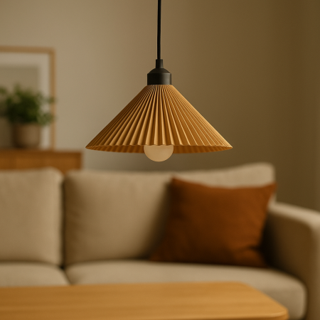 Suspension « Colt », rosace beige/noire/câble noir