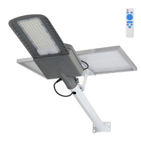 Lampadaire solaire LED 200W 5000K Panneau 6V 30W Batterie 28Ah Capteur crépusculaire / Télécommande