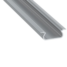 Profilé aluminium anodisé argent KIMERA-SELDE avec diffuseur opale et embouts 2,02 m