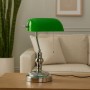 Lampe de banquier - Laiton vieilli & verre vert - E27 - Design rétro