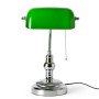 Lampe de banquier - Laiton vieilli & verre vert - E27 - Design rétro