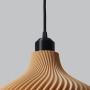 Lampe Suspendue « Daila » Beige – Rosace Noire / Câble Noir