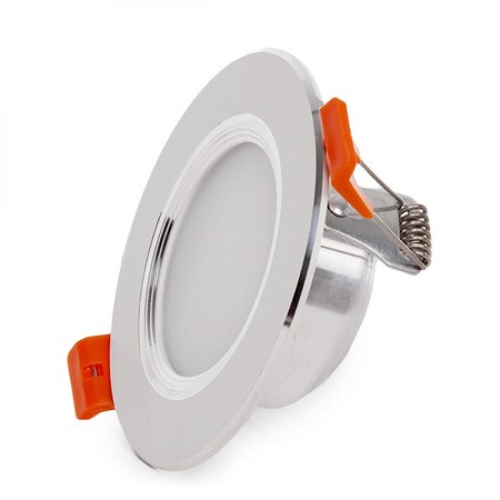 Spot Downlight LED encastrable circulaire 5W 400Lm Anneau Argenté 40 000H