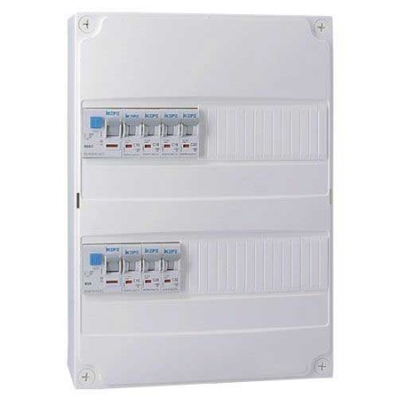 IKEPE Tableau électrique pré-équipé à vis 2 rangées 2ID 40A 7 disjoncteurs