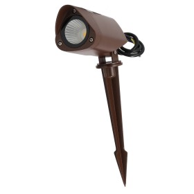 Projecteur LED avec piquet pour jardin 7W IP65 2700K - finition marron