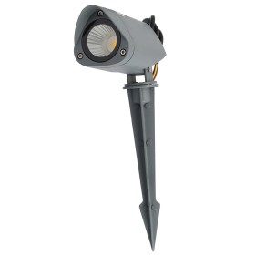 Projecteur LED 7W IP65 2700K avec piquet pour jardin - finition grise