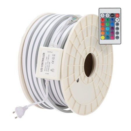 Bande LED flexible 12 W/m 230 V CA 80 LED/m SMD3535 22 lm/LED IP65 50 mètres RGB