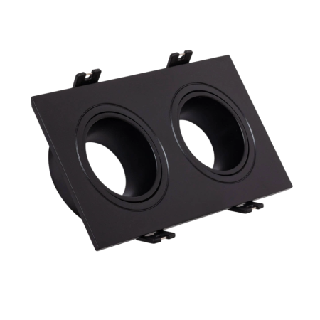 Downlight Spot annulaire 2xGU10 Polycarbonate Rectangulaire Noir