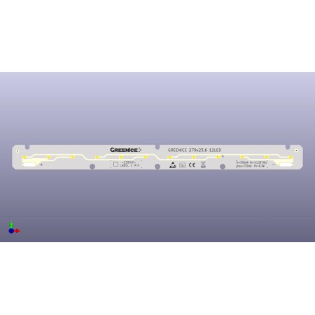 Module LED 8.4W 279x23,6 mm - 12LED 4000K CRI80 L128-E5