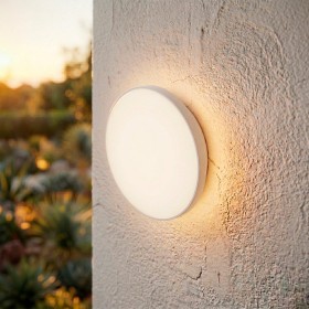 Plafonnier LED d'extérieur rond 15W 1500 lm CCT réglable sur 3 températures différentes de 3000-6500ºK - IP65 Finition blanche