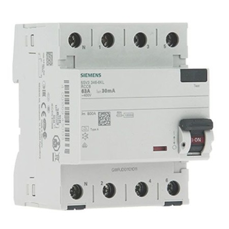 Interrupteur différentiel tétrapolaire SIEMENS 63A 30mA type A