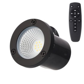 Projecteur LED encastrable de jardin 5W CCT réglable sur 3 températures différentes de 2700-6000ºK - IP65 - télécommande - Noir