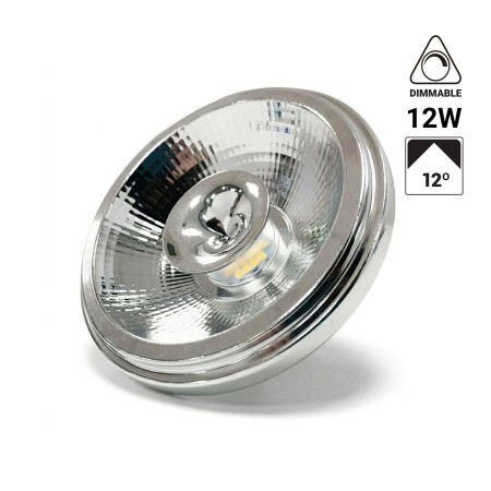 Ampoule LED AR111 12W à intensité variable - Angle de 12° - Driver externe - 3000 K