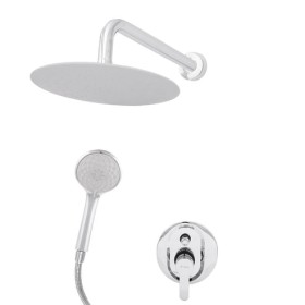 Ensemble de douche en laiton / zinc - Acier inoxydable - ABS, Chrome, eau chaude-froide, levier unique