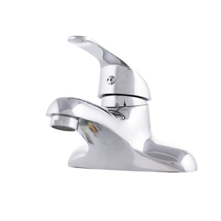 Robinet de lavabo en zinc, chrome, eau chaude-froide, bec bas - levier unique