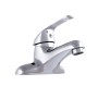 Robinet de lavabo en zinc, chrome, eau chaude-froide, bec bas - levier unique