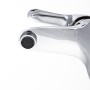 Robinet de lavabo en zinc, chrome, eau chaude-froide, bec bas - levier unique